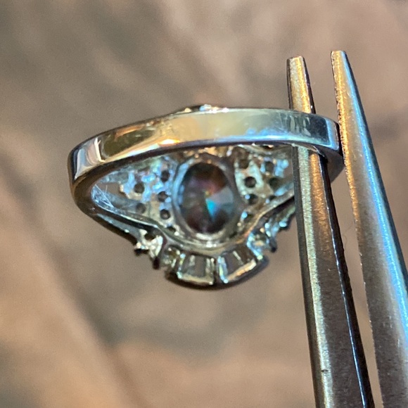 Mystic Topaz and CZ Sterling Silver Ring - Picture 10 of 10